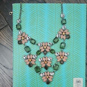 Stella & Dot Pink and Green Floral Necklace